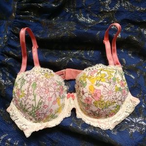 VS floral pastel underwire bra 34B